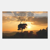 ゲーテ感動的引用文「始める」 長方形シール (正面)