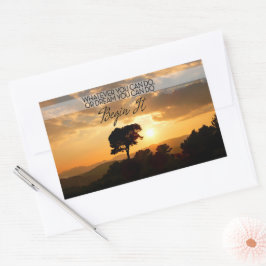 ゲーテ感動的引用文「始める」 長方形シール