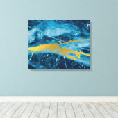 ゲーデアガテジェムストーンブルーと金ゴールド キャンバスプリント (インサイチュ (ウッドフロア))