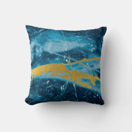 ゲーデアガテジェムストーンブルーと金ゴールド クッション