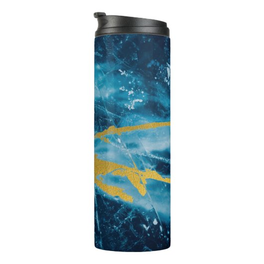 ゲーデアガテジェムストーンブルーと金ゴールド タンブラー (回転右)