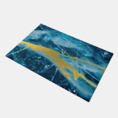 ゲーデアガテジェムストーンブルーと金ゴールド ドアマット (アングル)