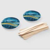 ゲーデアガテジェムストーンブルーと金ゴールド ハンドファン (組立なし)