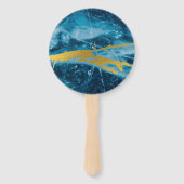 ゲーデアガテジェムストーンブルーと金ゴールド ハンドファン (正面)