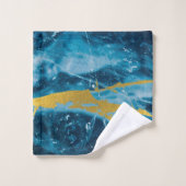 ゲーデアガテジェムストーンブルーと金ゴールド バスタオルセット (ウォッシュタオル)