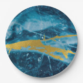 ゲーデアガテジェムストーンブルーと金ゴールド ペーパープレート (正面)