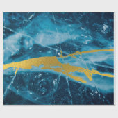 ゲーデアガテジェムストーンブルーと金ゴールド ラッピングペーパー (フラット)