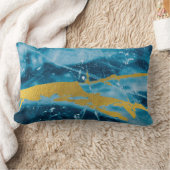 ゲーデアガテジェムストーンブルーと金ゴールド ランバークッション (ブランケット)