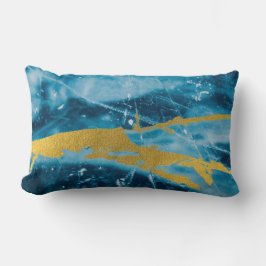 ゲーデアガテジェムストーンブルーと金ゴールド ランバークッション