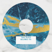 ゲーデアガテジェムストーンブルーと金ゴールド ワイングラスタグ (正面)