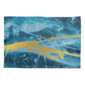 ゲーデアガテジェムストーンブルーと金ゴールド 枕カバー (裏面)