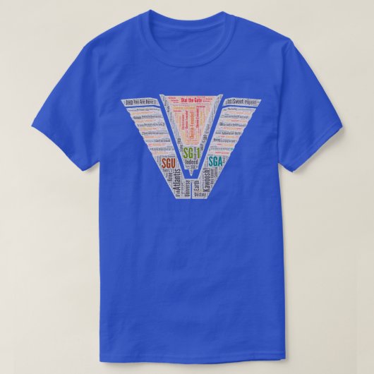 ゲートをダイヤルStargate Chevron Word Artバック無地の Tシャツ (デザイン正面)