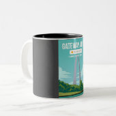 ゲートウェイアーチおもしろいワンスターレビュー国立公園T ツートーンマグカップ (正面左)