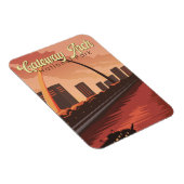 ゲートウェイアーチナショナルパークイラストレーショントラベルアート マグネット (右側)