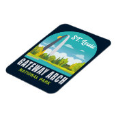 ゲートウェイアーチナショナルパークセントルイス – ミズーリ マグネット (左側)