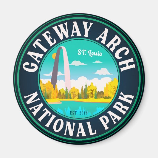 ゲートウェイアーチナショナルパークセントルイス – ミズーリ マグネット (正面)