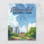 ゲートウェイアーチナショナルパークミズーリセントルイスレトロ ポストカード (正面)