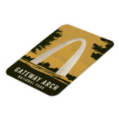 ゲートウェイアーチナショナルパークレトロトラベルアート マグネット (左側)