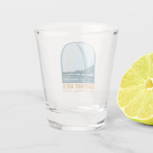 ゲートウェイアーチナショナルパークヴィンテージ ショットグラス (裏面)