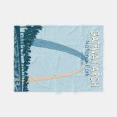 ゲートウェイアーチナショナルパークヴィンテージ フリースブランケット (正面(横))