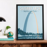 ゲートウェイアーチナショナルパークヴィンテージ ポスター<br><div class="desc">Gateway Archベクトルアートワークデザイン。この公園はミズーリ州セントルイスにあり、ルイスとクラーク探検隊の出発地点の近くにある。</div>