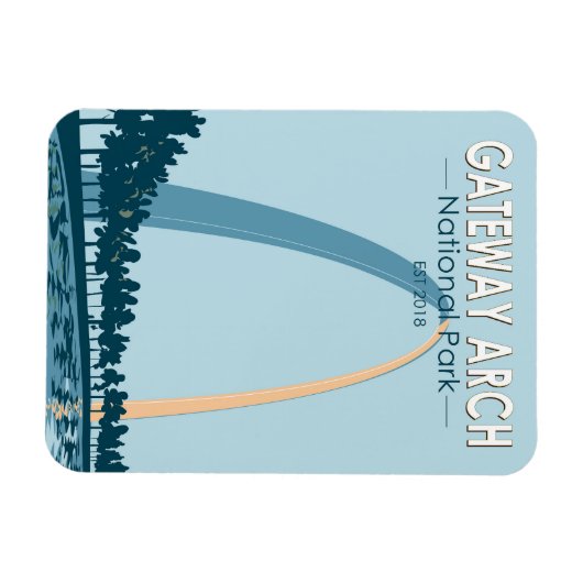 ゲートウェイアーチナショナルパークヴィンテージ マグネット (横)