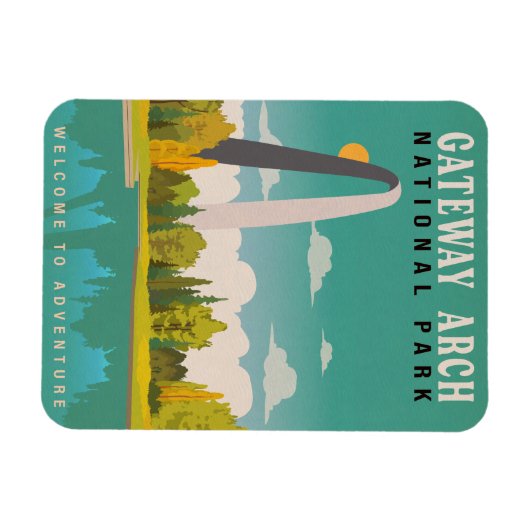 ゲートウェイアーチナショナルパーク – ミズーリセントルイス マグネット (横)