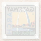 ゲートウェイアーチ |ミズーリ、セントルイス ガラスコースター (裏面)