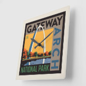 ゲートウェイアーチ |ミズーリ、セントルイス スクエア壁時計 (傾斜)