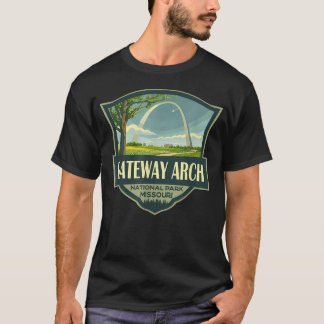 ゲートウェイ・アーチ国立公園のイラスト レトロ Tシャツ