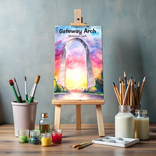 ゲートウェイ・アーチ国立公園 ウォーターカラー ポストカード