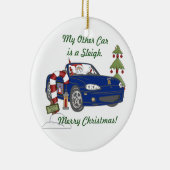 ゲートウェイ – サンタのそり – 青 セラミックオーナメント (右)