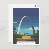 ゲートウェイArch、セントルイス、ミズーリ旅行ヴィンテージ ポストカード (正面/裏面)