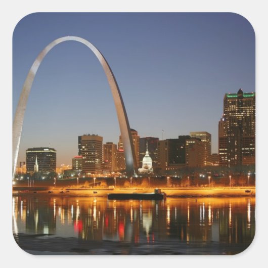 ゲートウェイArch St. Louis Missipisi at Night スクエアシール (正面)