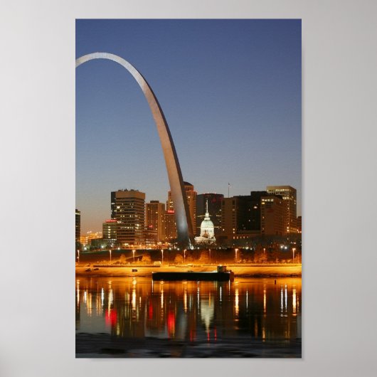 ゲートウェイArch St. Louis Missipisi at Night ポスター (正面)
