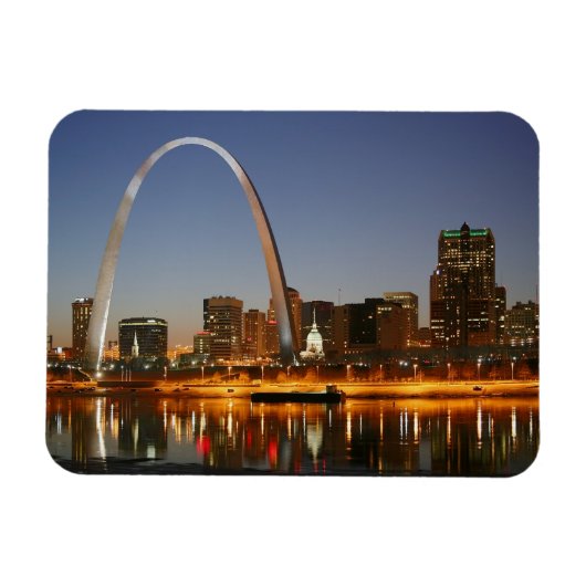 ゲートウェイArch St. Louis Missipisi at Night マグネット (横)