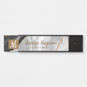 ゲートオフィスドアサイン白黒金ゴールドグリッター サインプレート (正面)