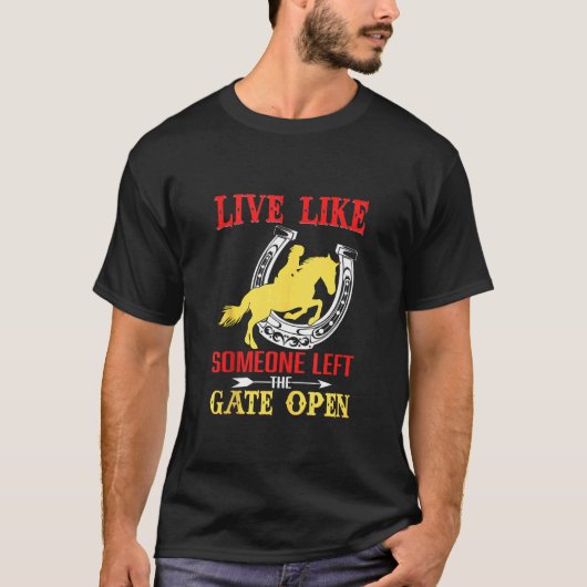ゲートオープン馬蹄鉄の馬 Tシャツ (正面)