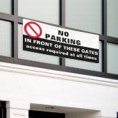 ゲートカスタムの前に駐車場なしSign Banner Red 横断幕 (ビルの外側)