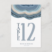 ゲートグリッターテーブル番号ほこりっぽい青ID647 招待状 (正面)