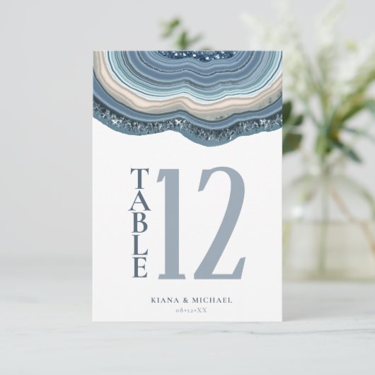 ゲートグリッターテーブル番号ほこりっぽい青ID647 招待状 (スタンド正面)