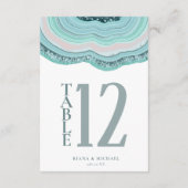 ゲートグリッターテーブル番号ティール(緑がかった色)ID647 招待状 (裏面)