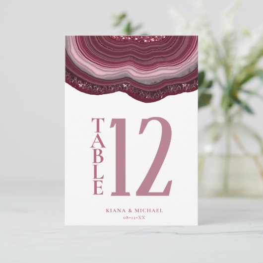 ゲートグリッターテーブル番号ブルゴーニュID647 招待状 (スタンド正面)