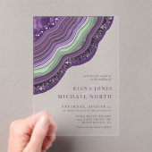 ゲートグリッター結婚のバイオレットID647 アクリル招待状 (インサイチュ (ポータブル))