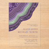 ゲートグリッター結婚のバイオレットID647 アクリル招待状 (正面)