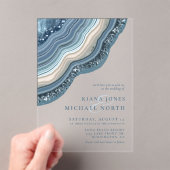 ゲートグリッター結婚ズダスティブルーID647 アクリル招待状 (インサイチュ (ポータブル))