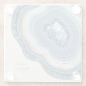 ゲートグリッター結婚ズダスティブルーID647 ガラスコースター (裏面)