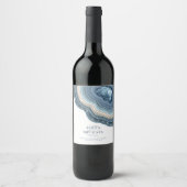 ゲートグリッター結婚ズダスティブルーID647 ワインラベル (正面)