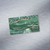 ゲートグリーン金ゴールドグリッター名刺 マグネット名刺 (インサイチュ)