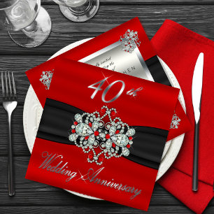 ゲート付きルビー ダイヤモンド 40周年結婚記念日 招待状